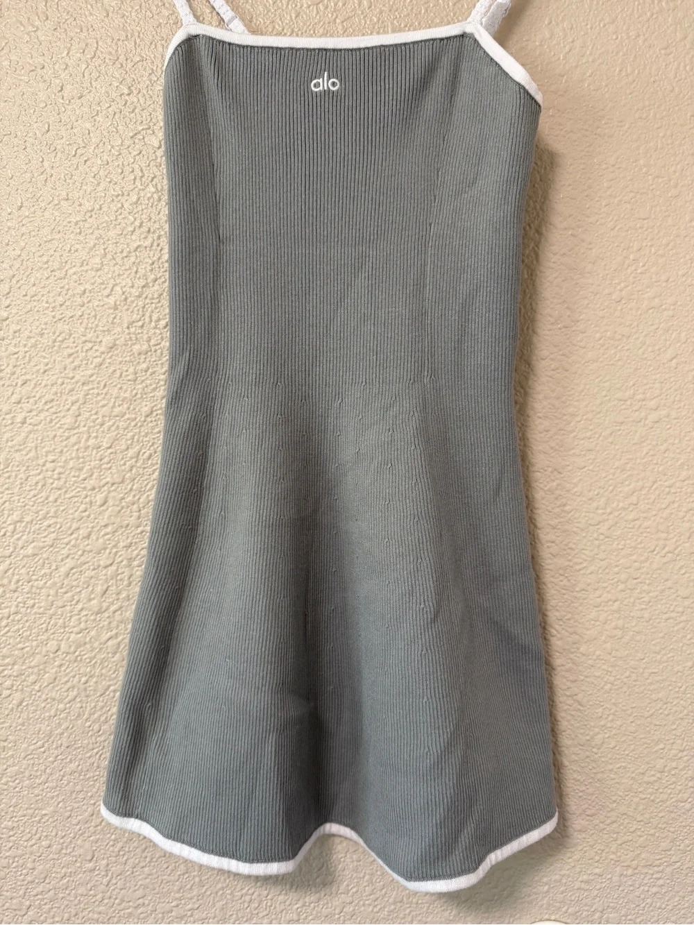 Alo Ribbed Sweater Knit Highline Dress Athleisure Tennis Summer Sporty Dress S